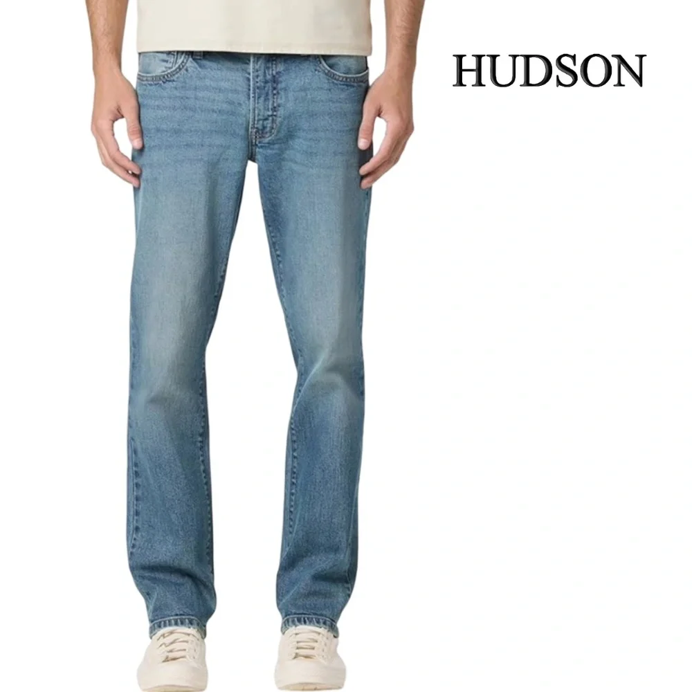 Hudson Byron Denim Jeans Slim Cut Straight Leg Zip Fly 5-Pocket Pants Dungaree - Picture 2 of 16
